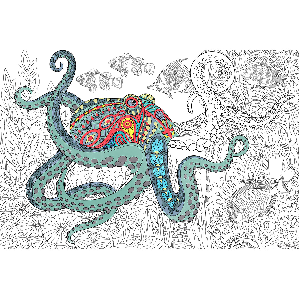 Great2bColorful - "Ollie Octopus" Coloring Poster