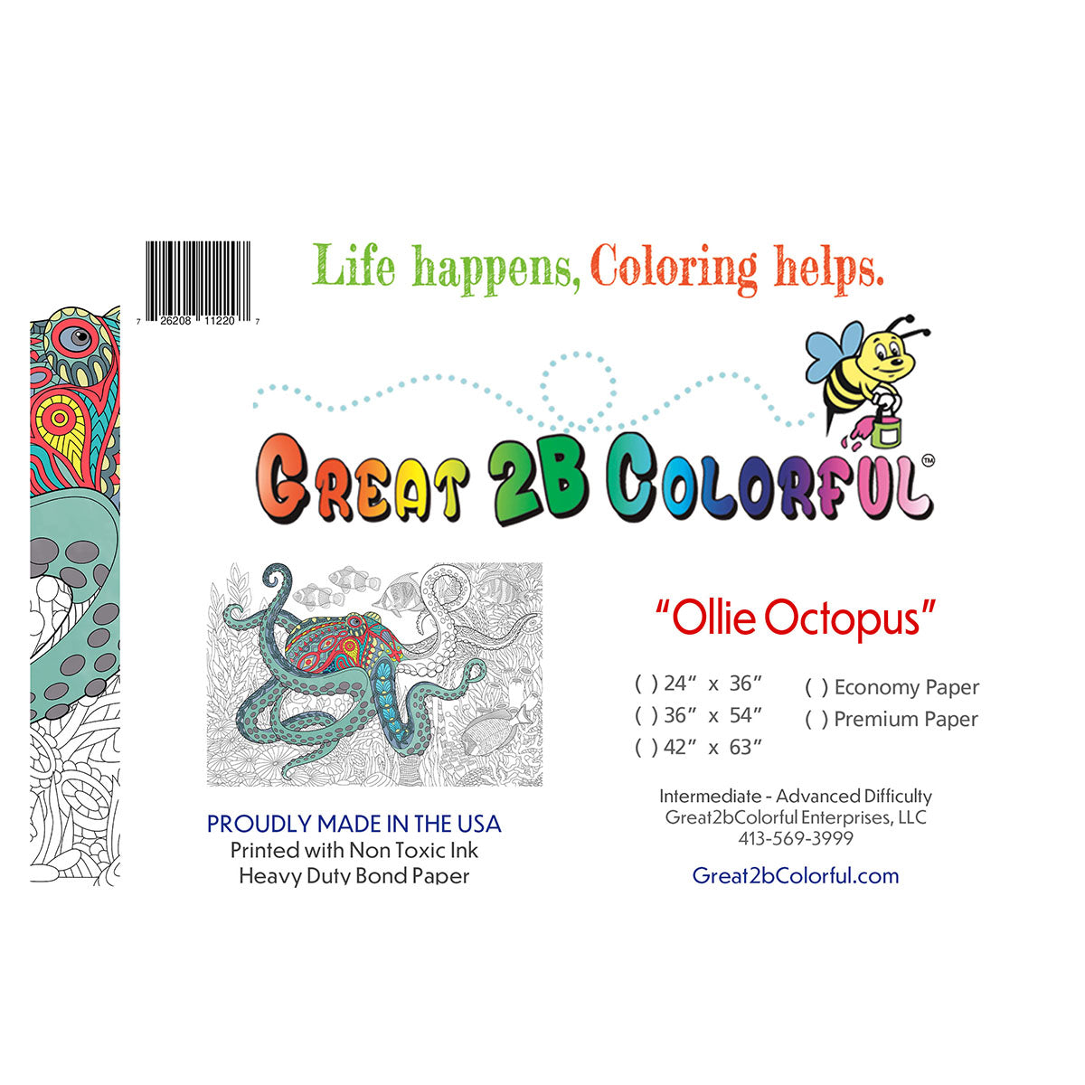 Great2bColorful - "Ollie Octopus" Coloring Poster