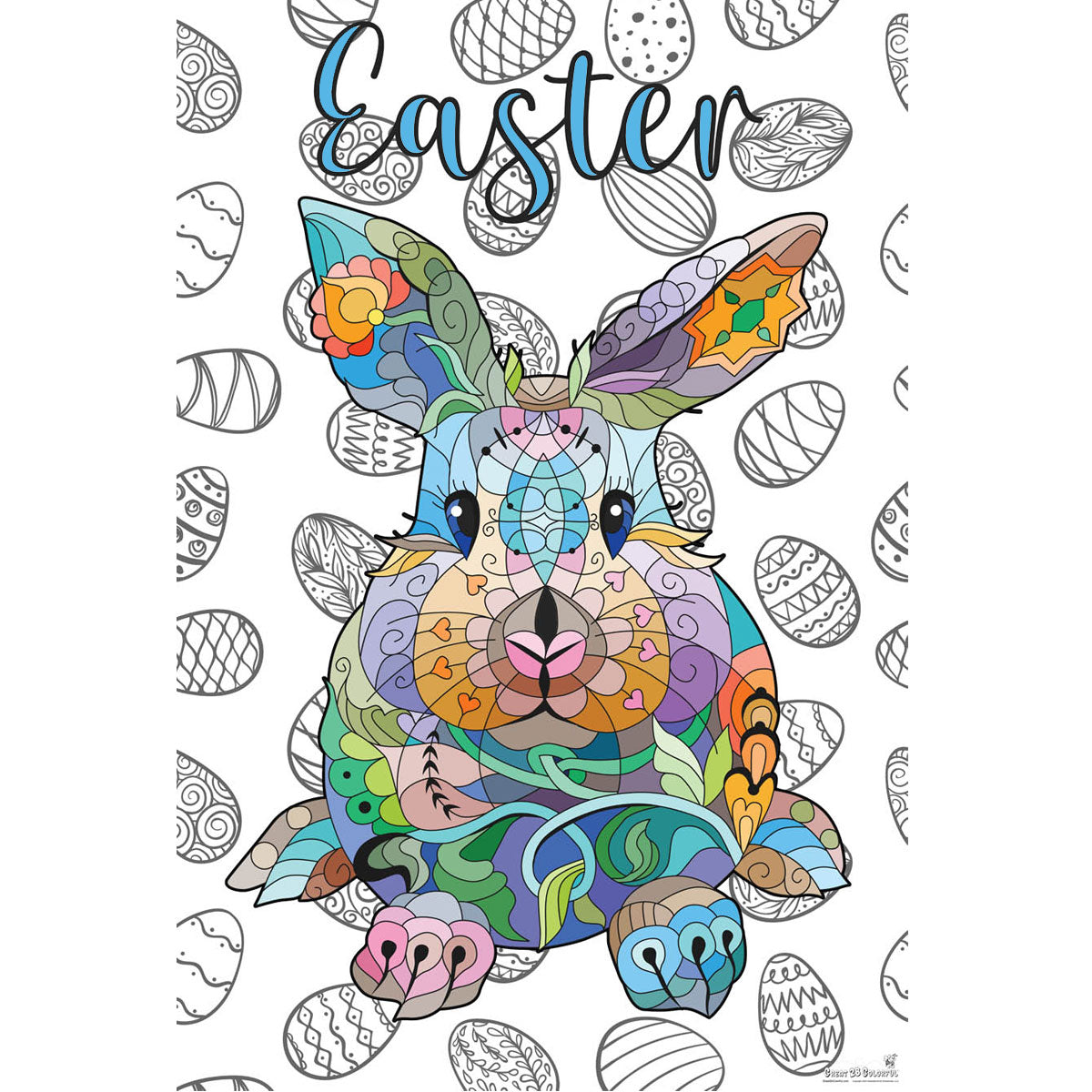 Great2bColorful Coloring Poster - Crazy For Easter Eggs