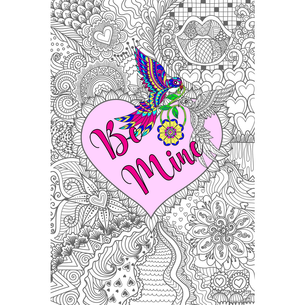 Great2bColorful - "Be Mine" Coloring Poster