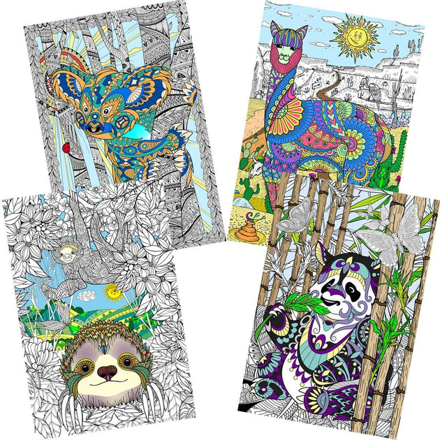 Great2bColorful Coloring Posters 24 x 16 4 Pack Set - by The Sea Premium Paper