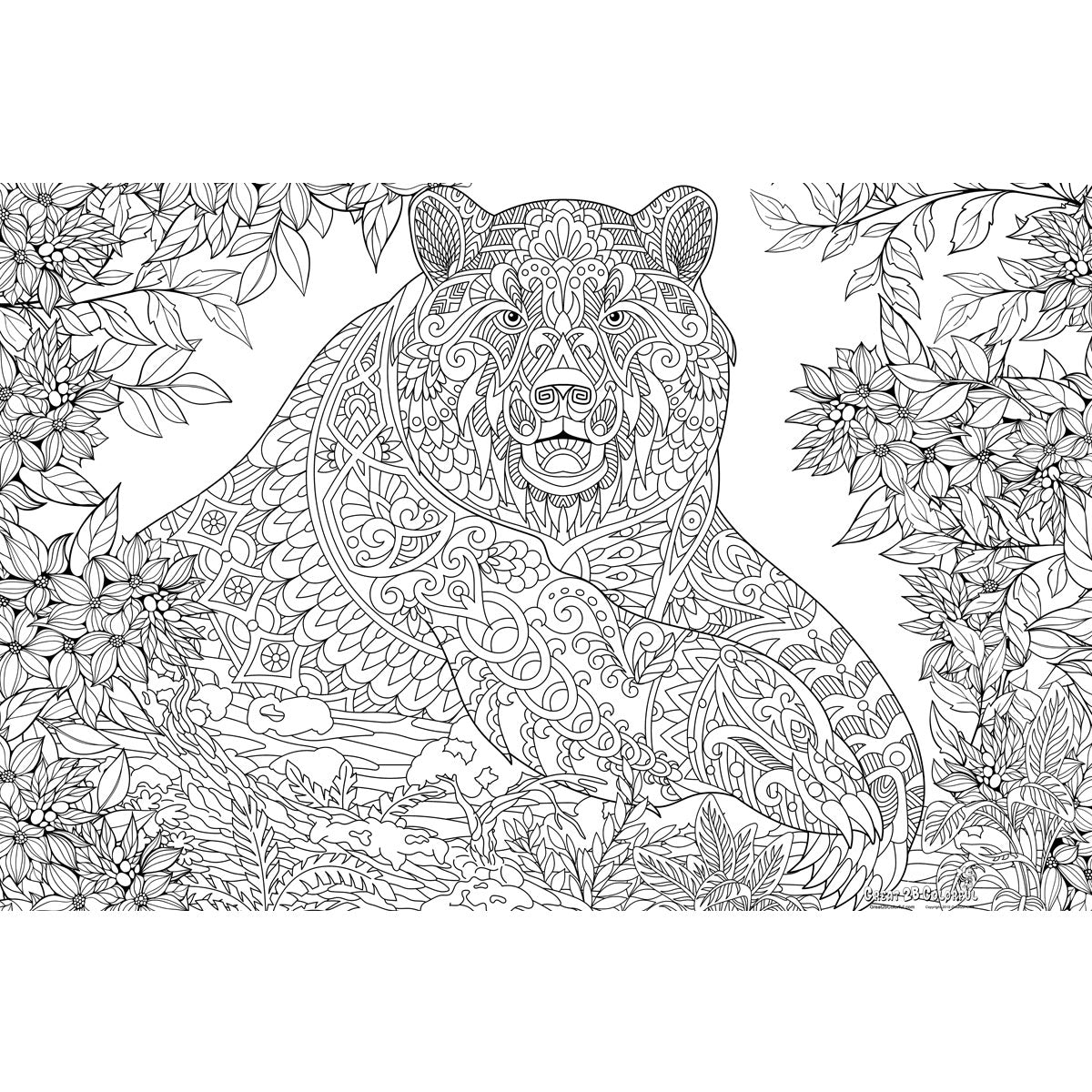 Great2bColorful - Northern Grizzly Coloring Poster