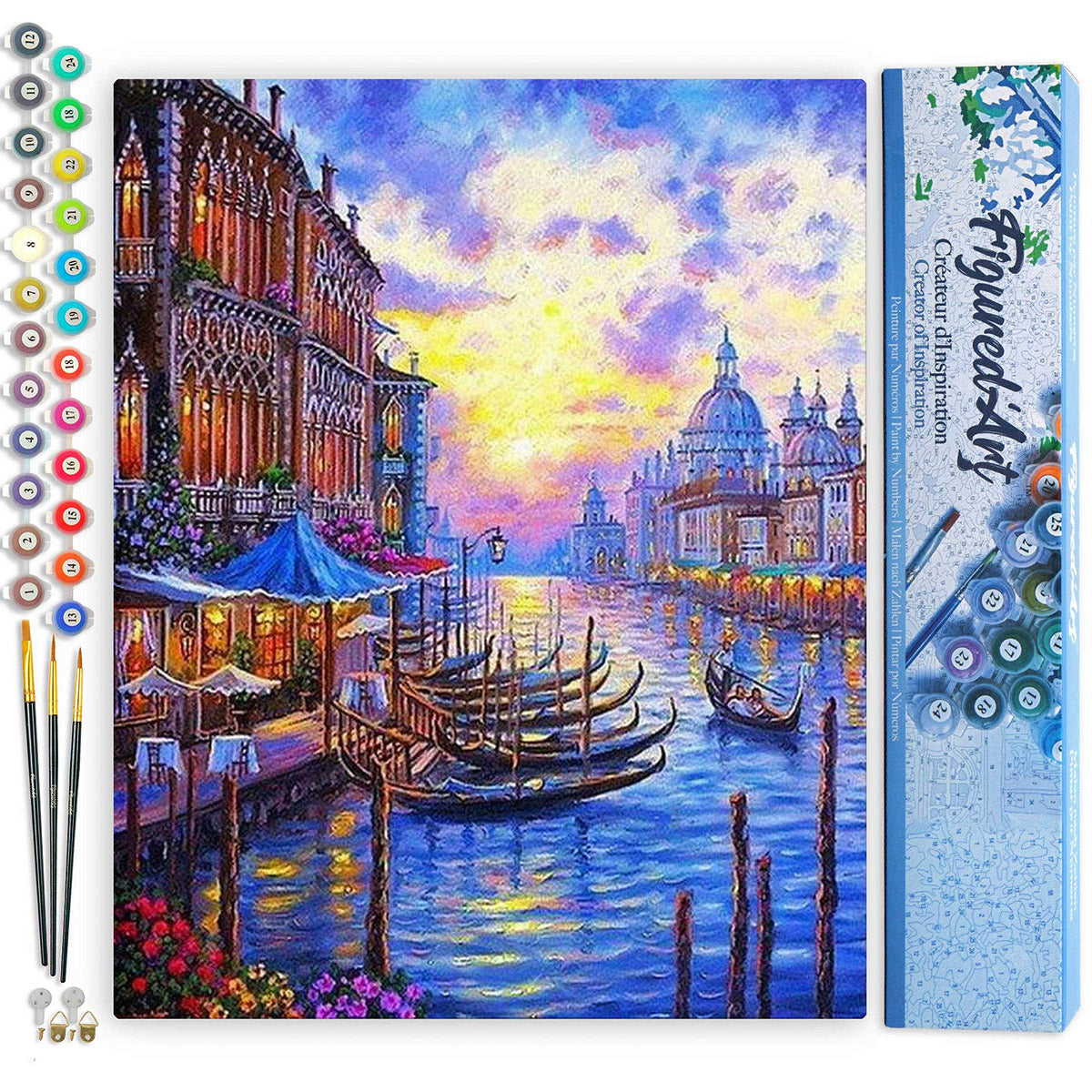 Paint By Numbers 16 x 20 Linen Canvas - The Grand Canal Of Venice