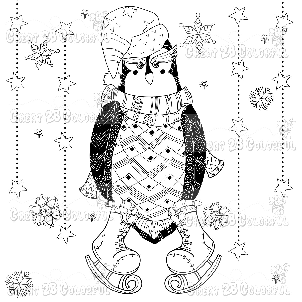 Great2bColorful Instant Downloads - 6 Holiday Coloring Pages - Series 2