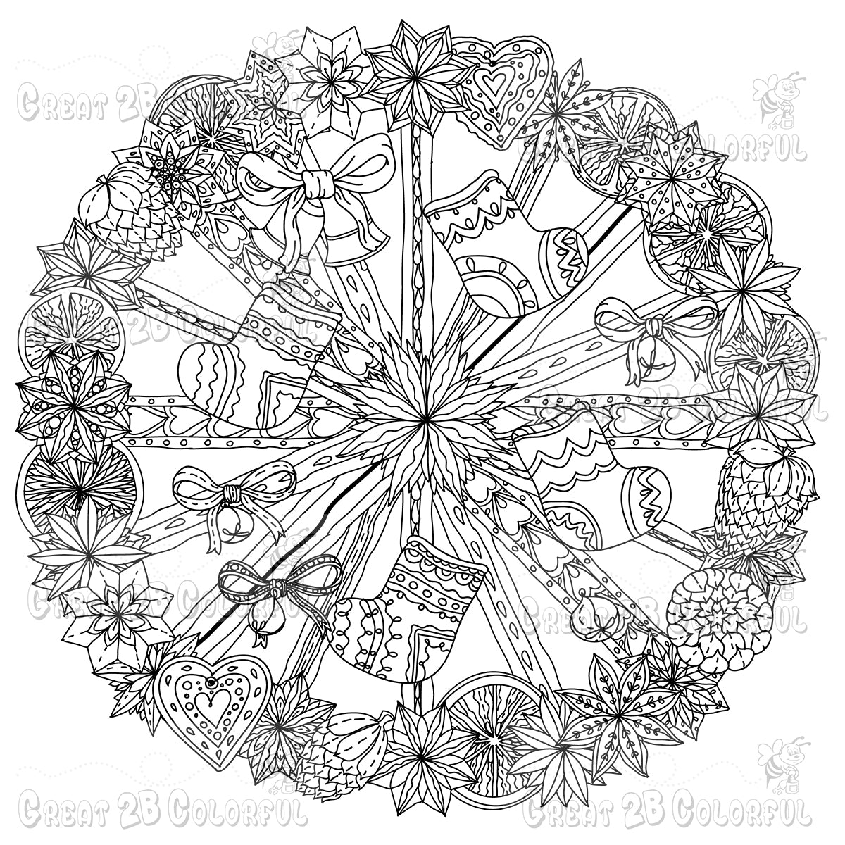 Great2bColorful Instant Downloads - 6 Holiday Coloring Pages - Series 6