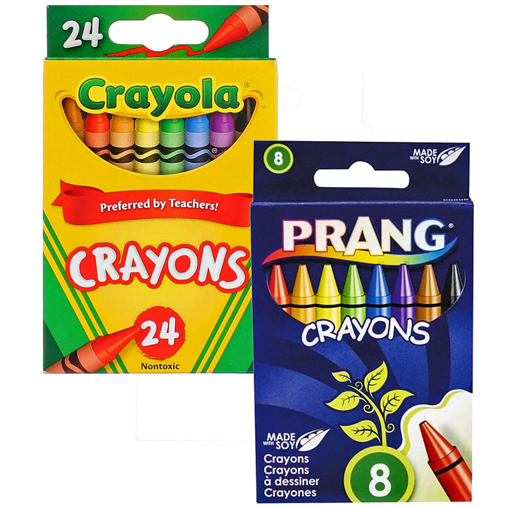 Basic 24 Piece Crayons - Crayola or Prang - 2 Choices