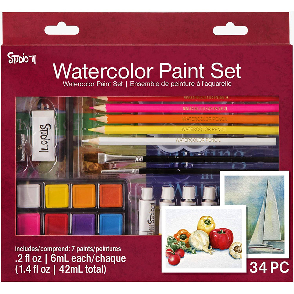 Great2bColorful Watercolor Painting Set - 34 Piece Set