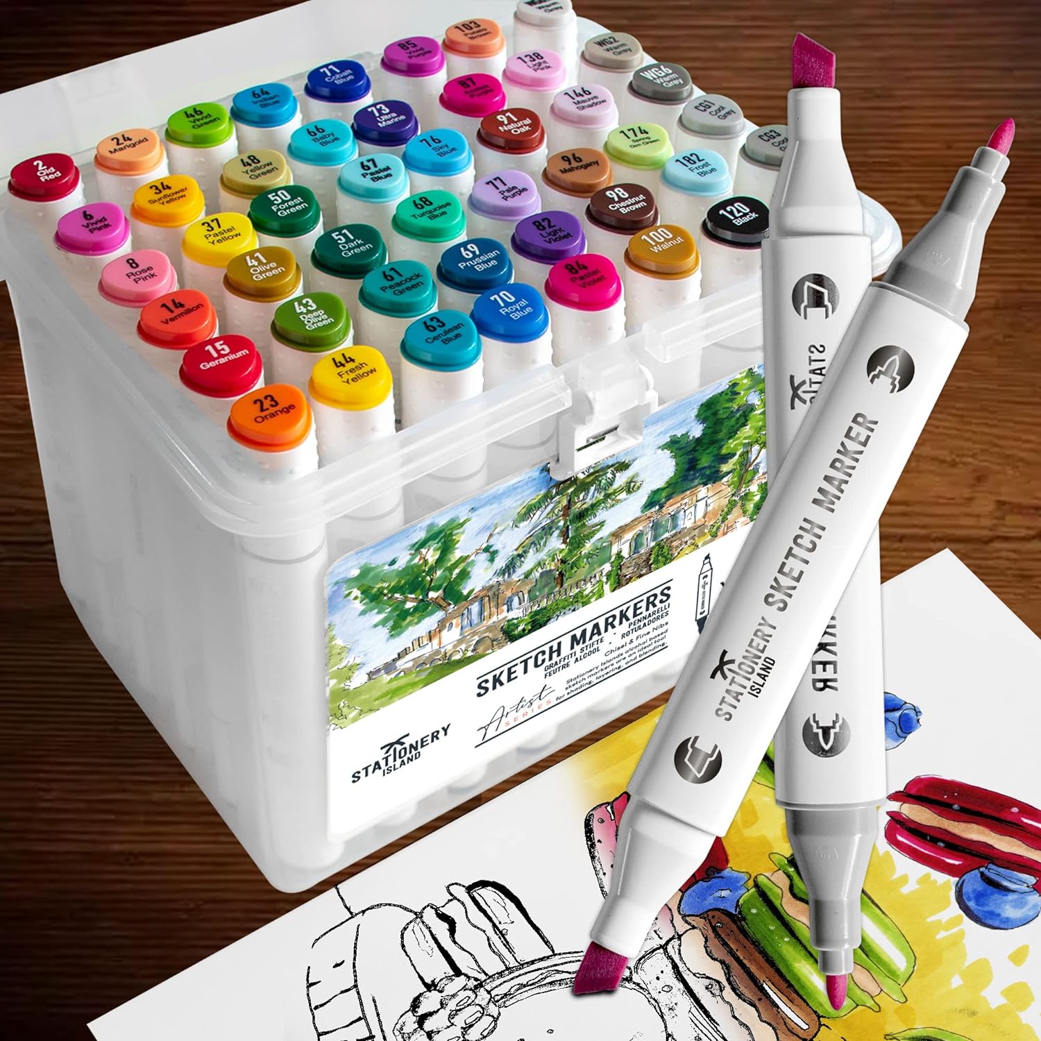 Artist Series Dual Sided Alcohol Sketch Markers - 48 Colors