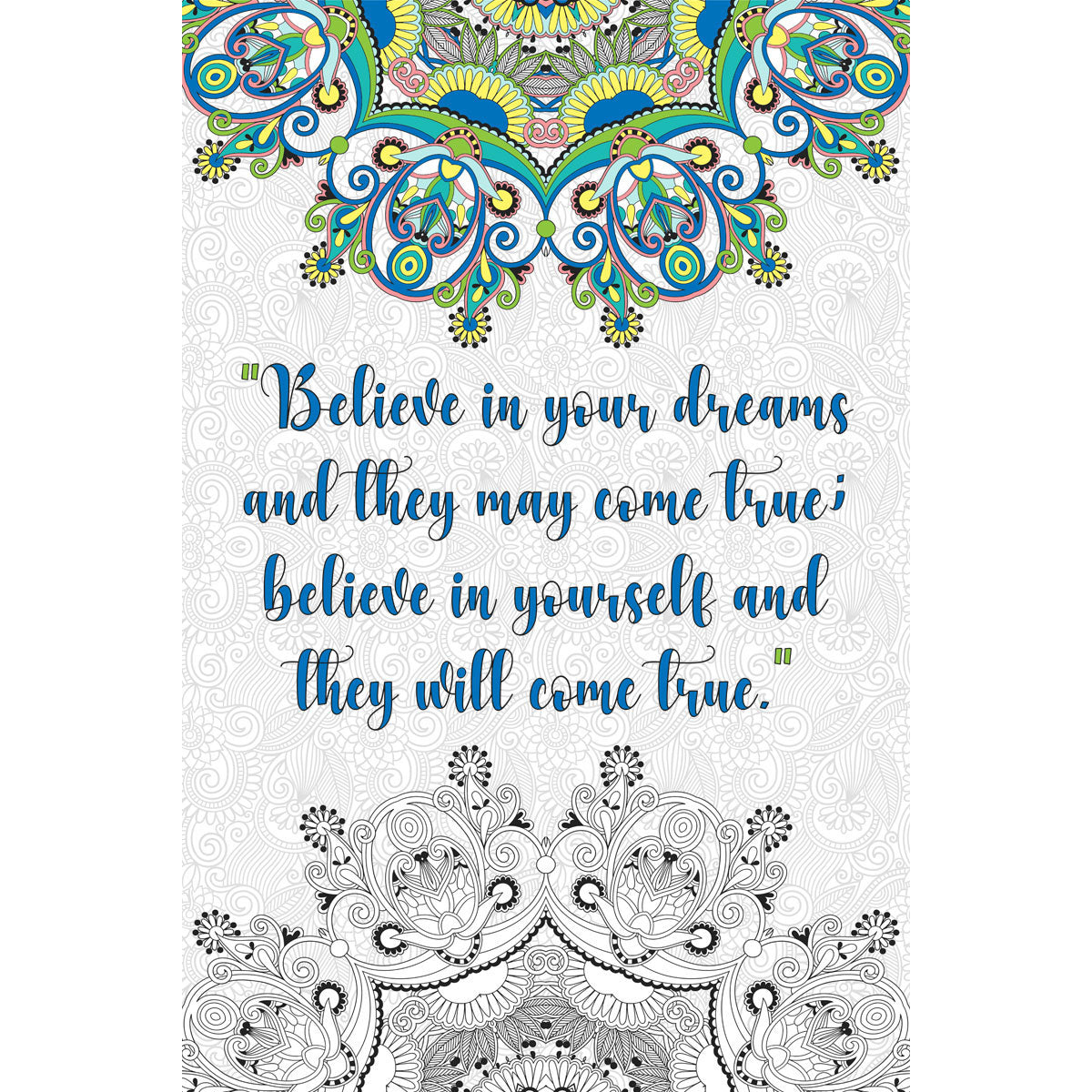 Great2bColorful - "Dream It" Inspirational Coloring Poster
