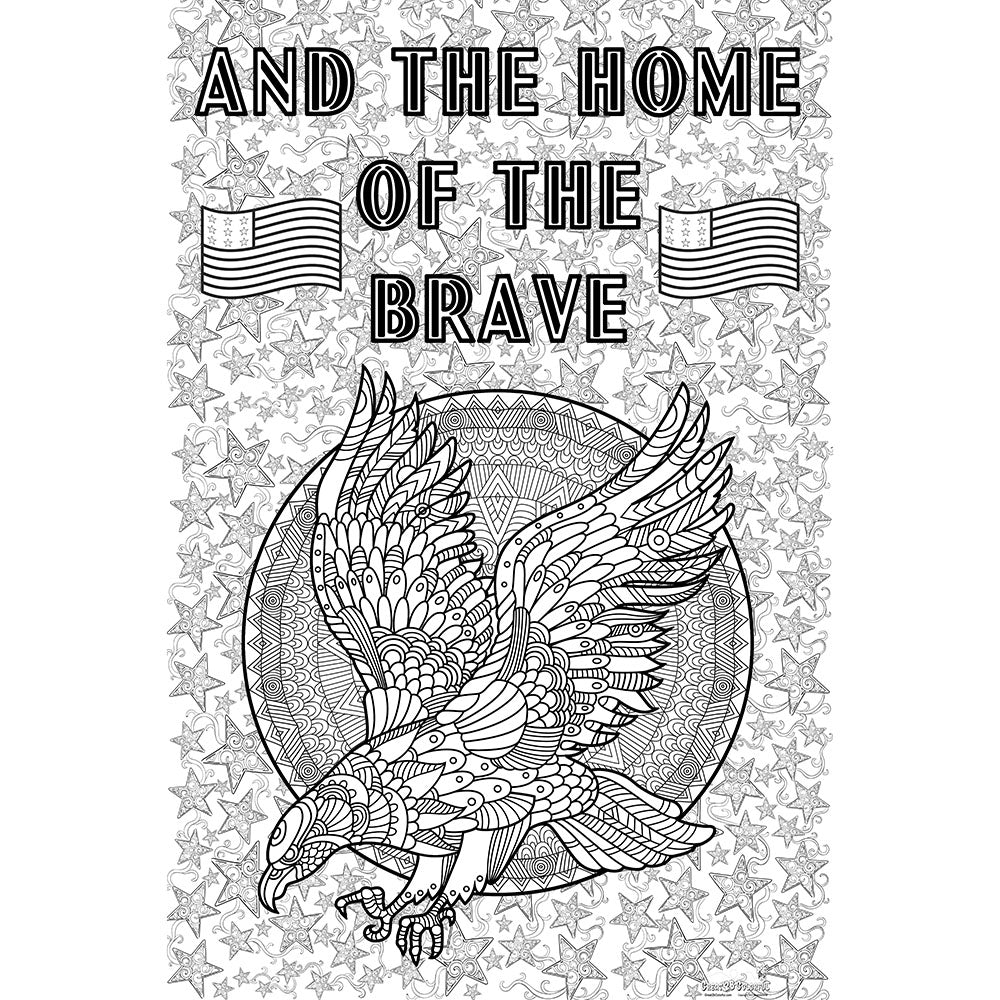 Great2bColorful - "Home Of The Brave" Coloring Poster