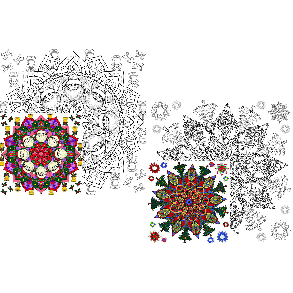 Great2bColorful Coloring Poster - Holiday Mandalas 18" x 18" (Set of 2)