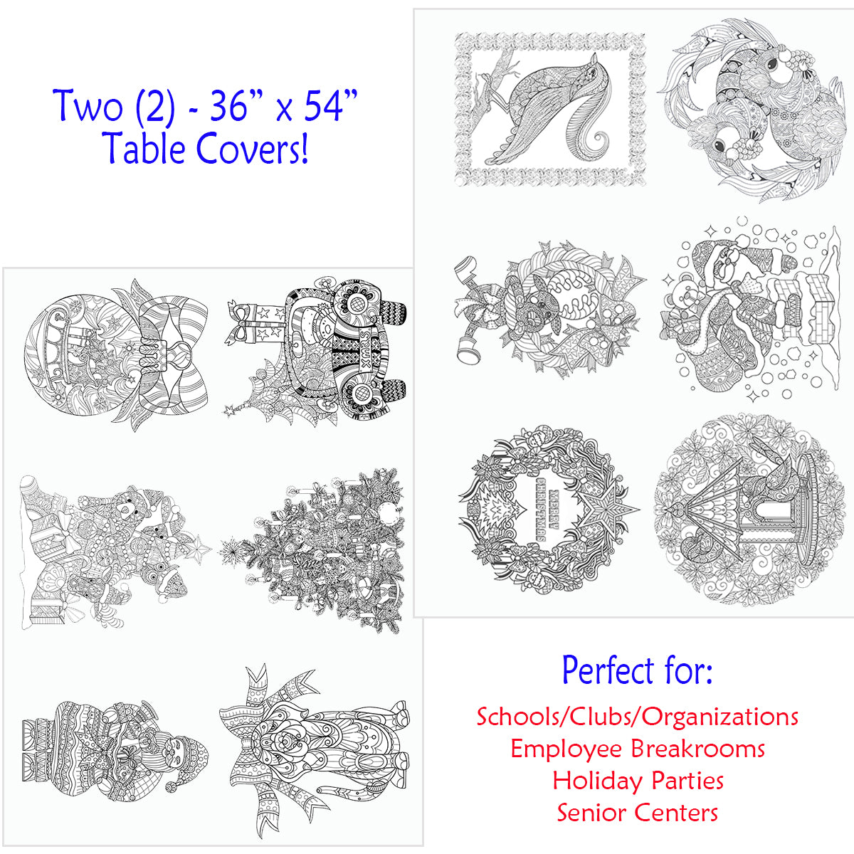 Great2bColorful 12 Pack Holiday/Christmas Posters - 2 Choices Available