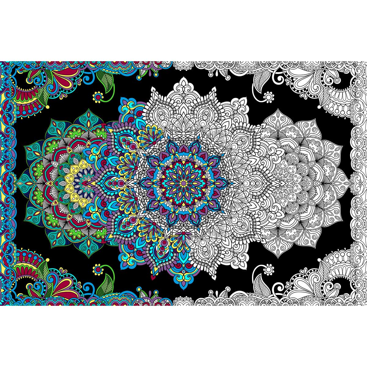 Great2bColorful - Flower Mandala Coloring Poster