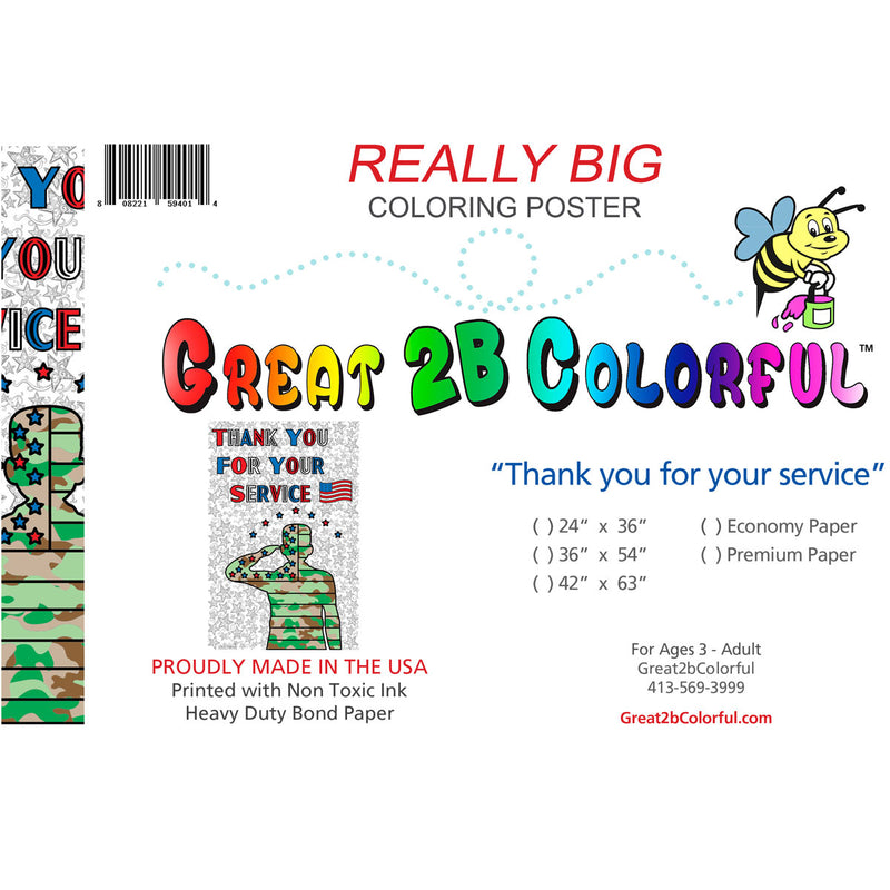 Great2bColorful - "Thank You for your Service" Coloring Poster