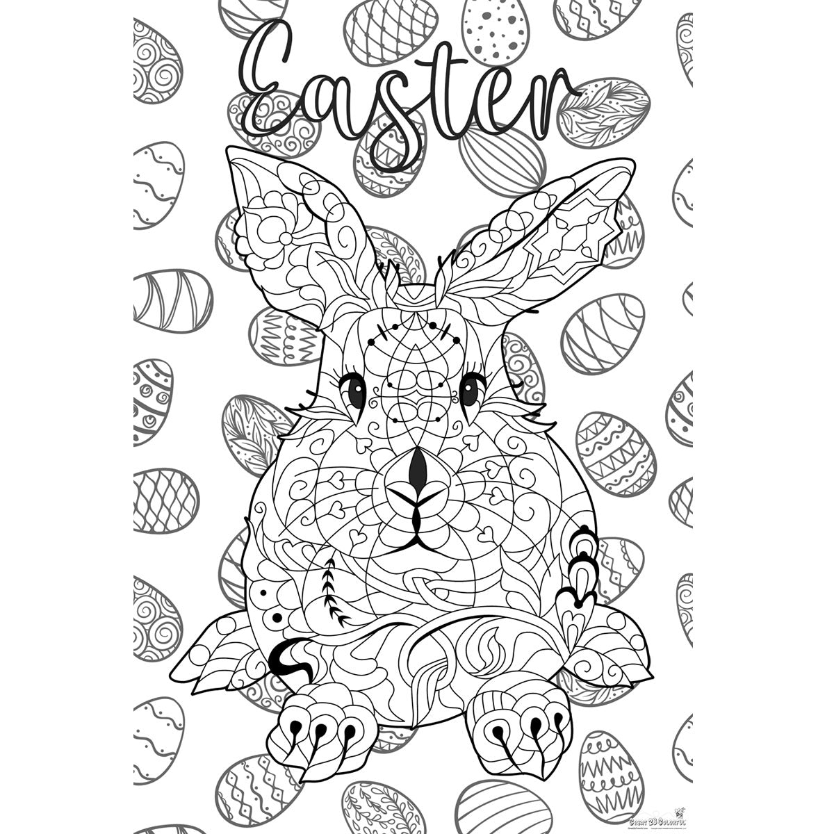 Great2bColorful Coloring Poster - Crazy For Easter Eggs
