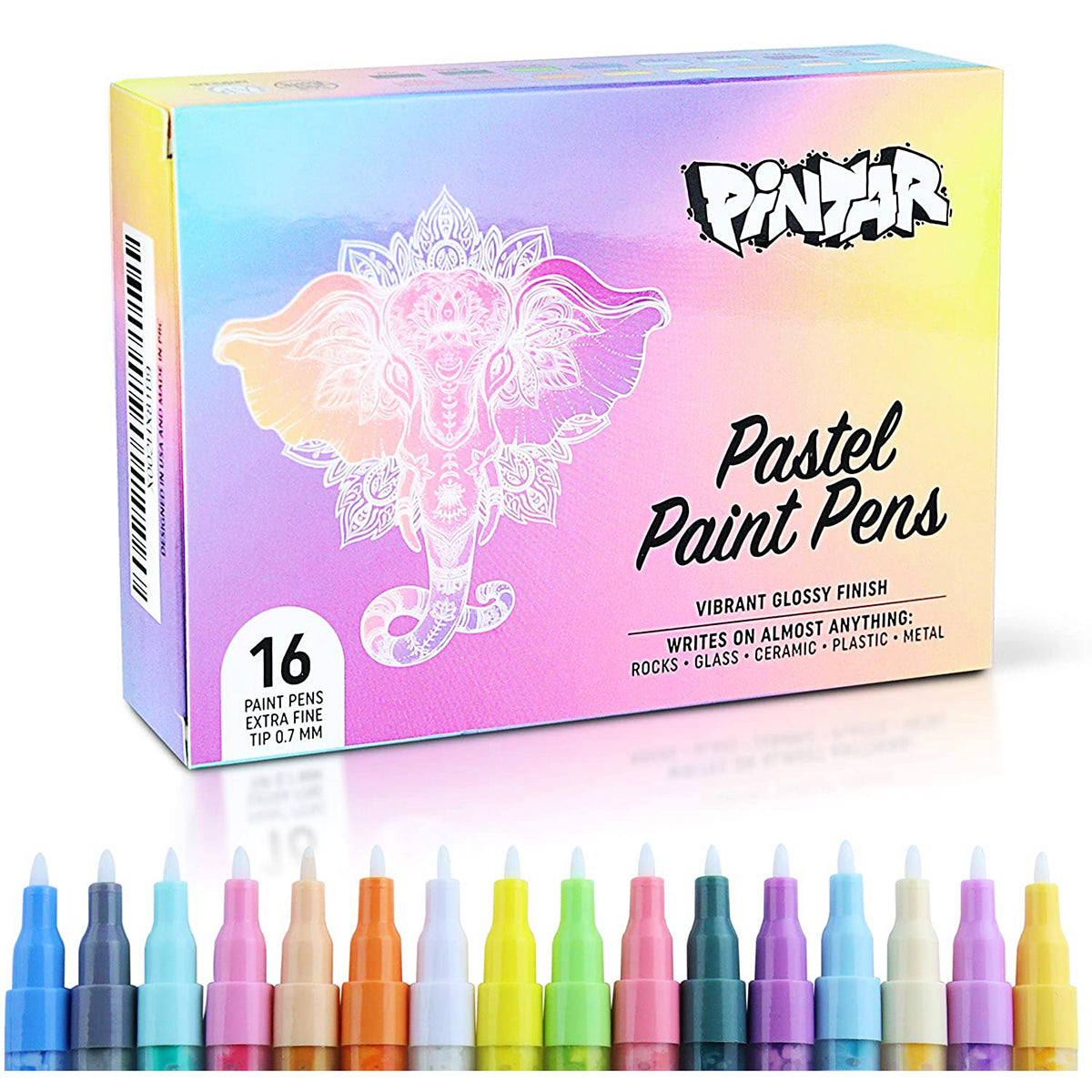 Pintar Glossy Acrylic Pastel Paint Pens -  16 Pastel Colors