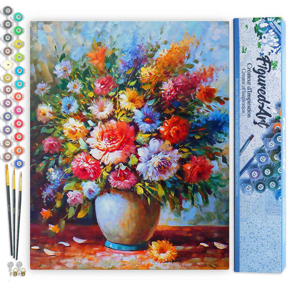Paint By Numbers 16 x 20 Linen Canvas - Beautiful Bouquet Of Flowers