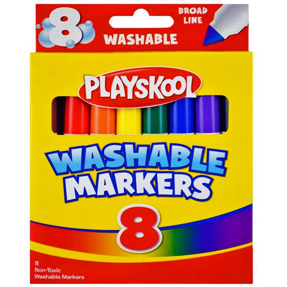 Playschool Washable Markers - 8 Non-Toxic Markers