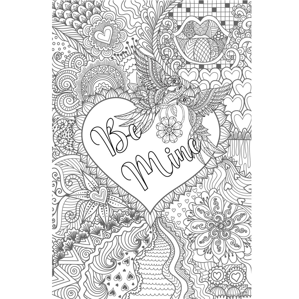 Great2bColorful - "Be Mine" Coloring Poster