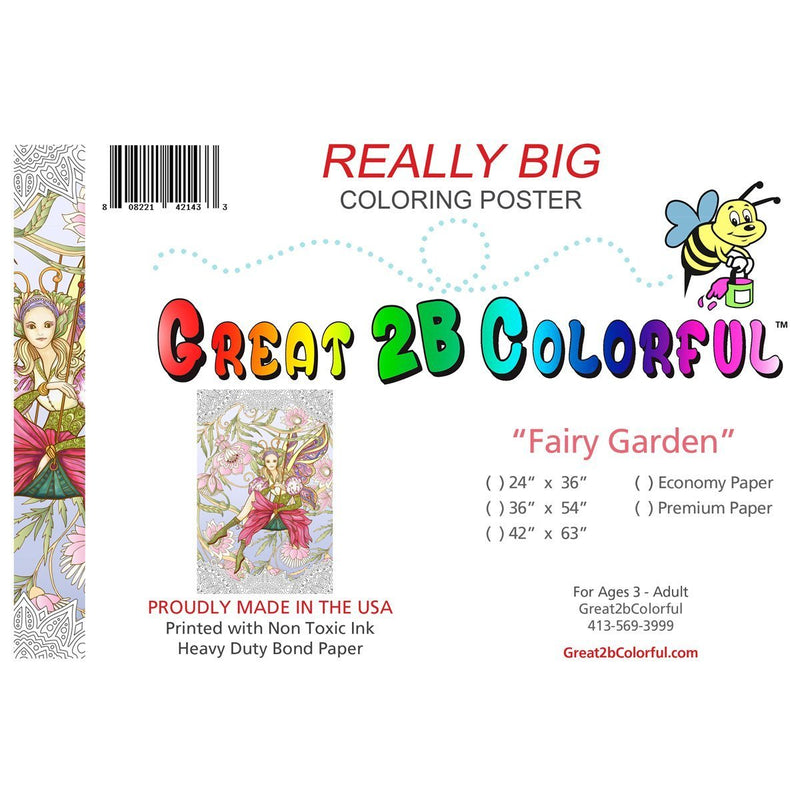 Great2bColorful - Fairy Garden Coloring Poster