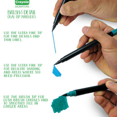 Crayola Signature Brush & Detail Dual-Tip Markers - 16 Markers