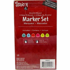 Studio 71 Dual Tipped Alcohol Set of 6 Markers Bright Primaries