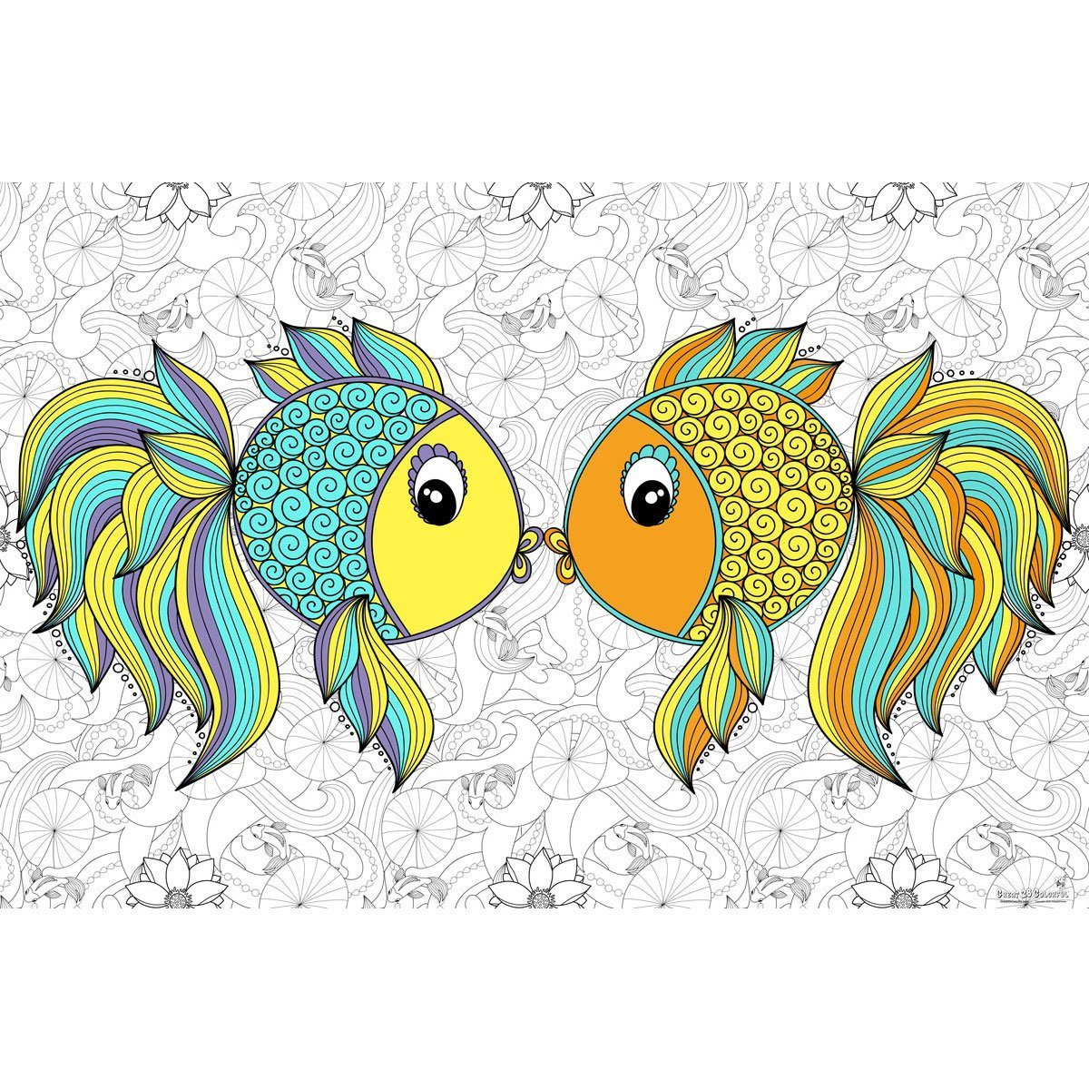 Great2bColorful Coloring Poster - 2 Little Fishies