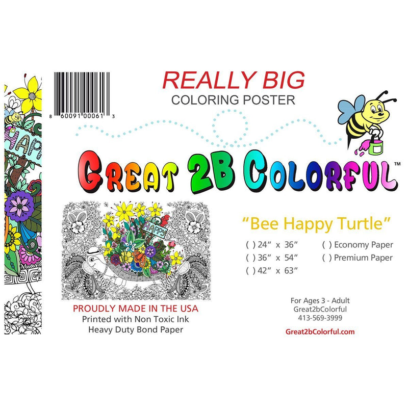 Great2bColorful - Doodle Art Turtle Coloring Poster