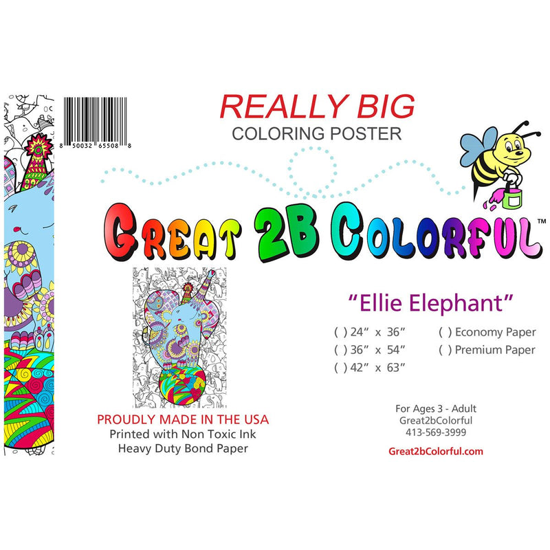 Great2bColorful Coloring Posters - Ellie Elephant