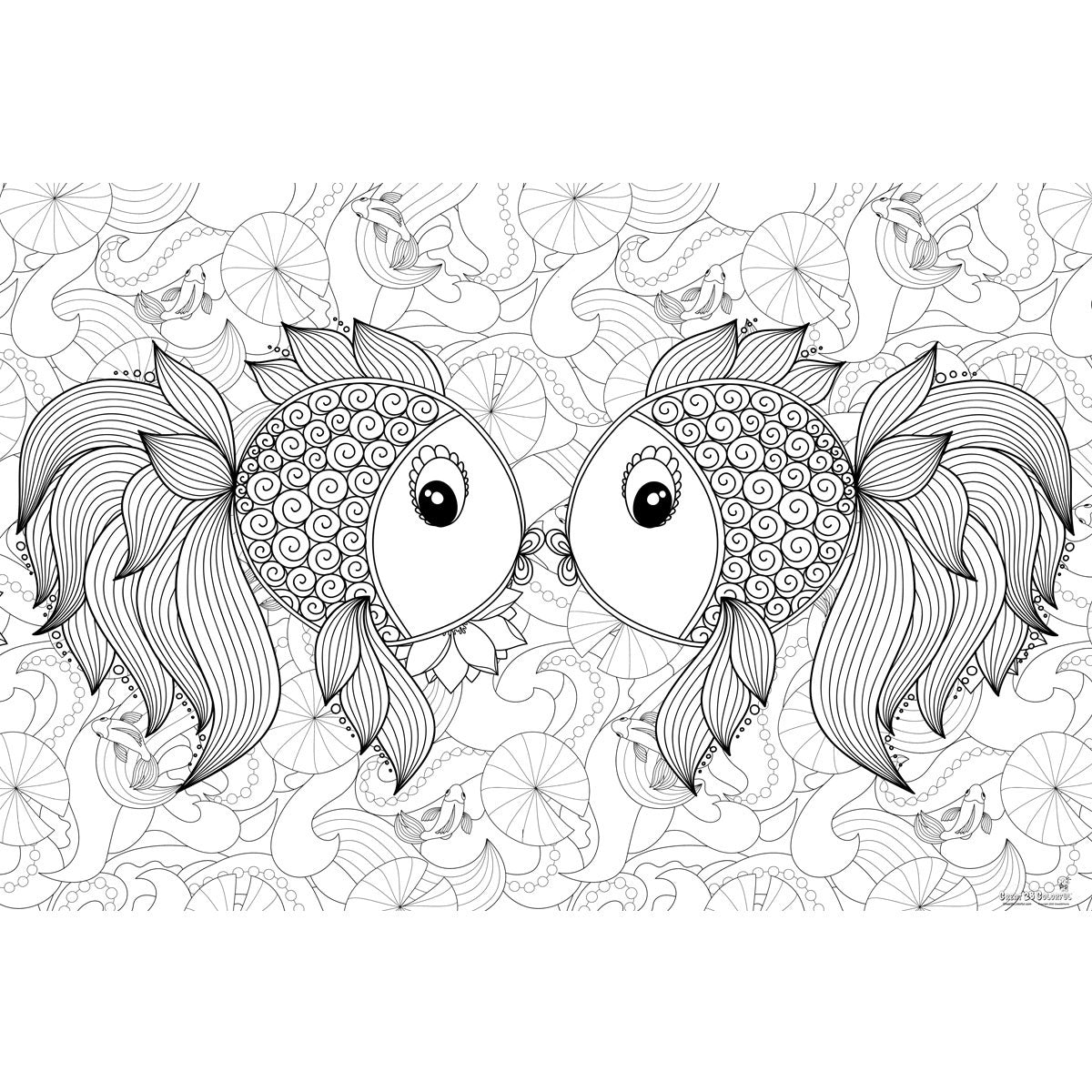 Great2bColorful Coloring Poster - 2 Little Fishies