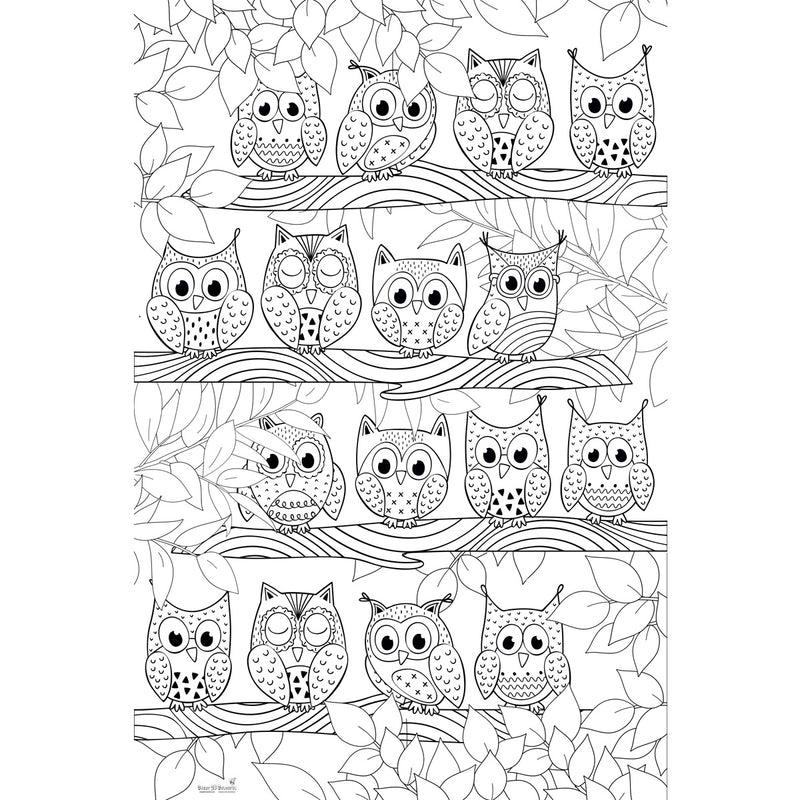 Great2bColorful Coloring Posters - Hootie Owls