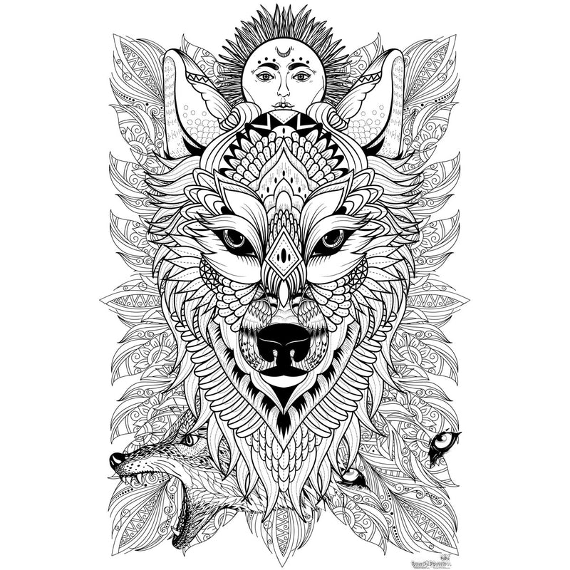 Great2bColorful - Timber Wolf Coloring Poster