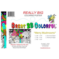 Great2bColorful - Merry Mushrooms Coloring Poster