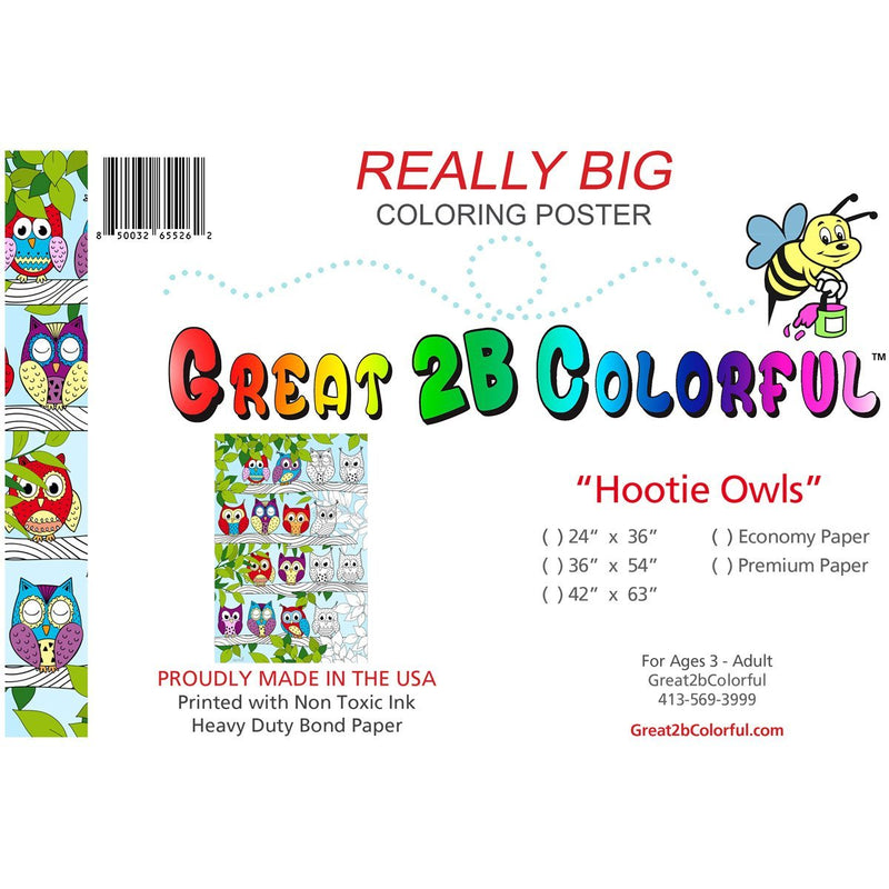 Great2bColorful Coloring Posters - Hootie Owls