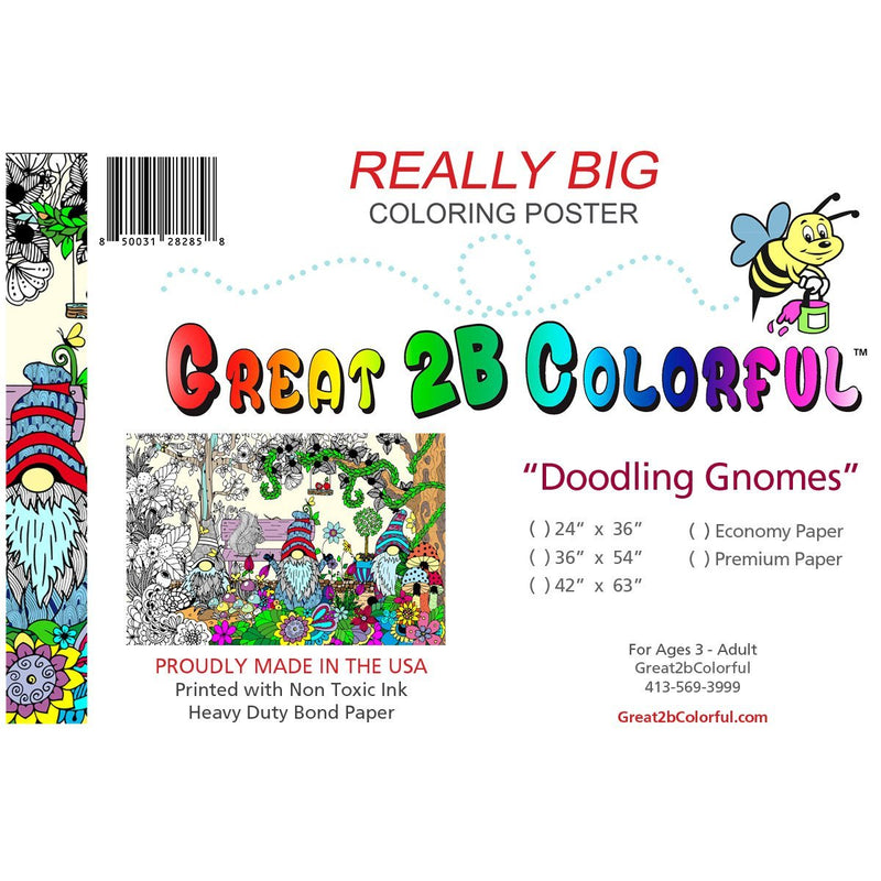 Great2bColorful - Doodling Gnomes Coloring Poster