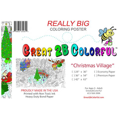 Great2bColorful Coloring Poster (3 Sizes~2 Paper Choices) - Merry Christmas Village