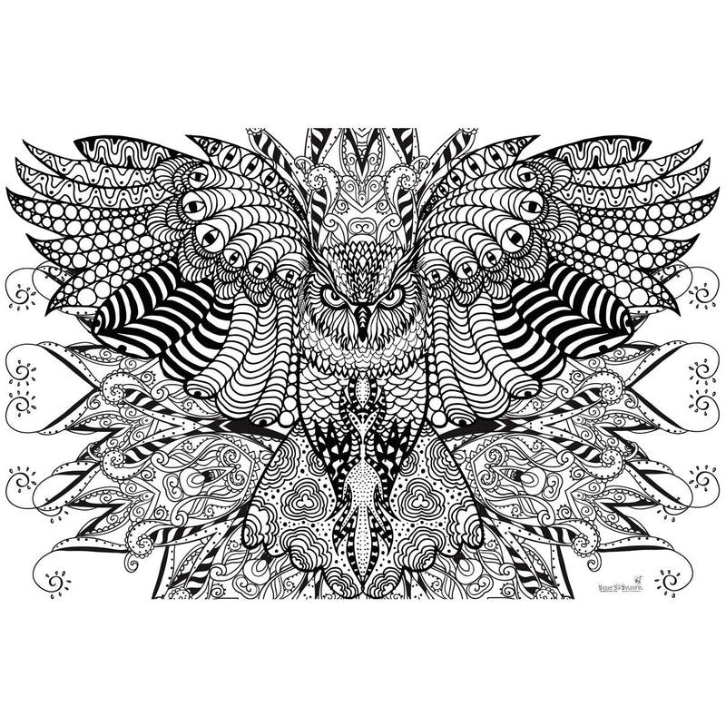 Great2bColorful - Mosaic Owl Coloring Poster