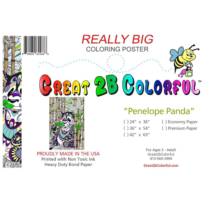 Great2bColorful - Penelope Panda Coloring Poster