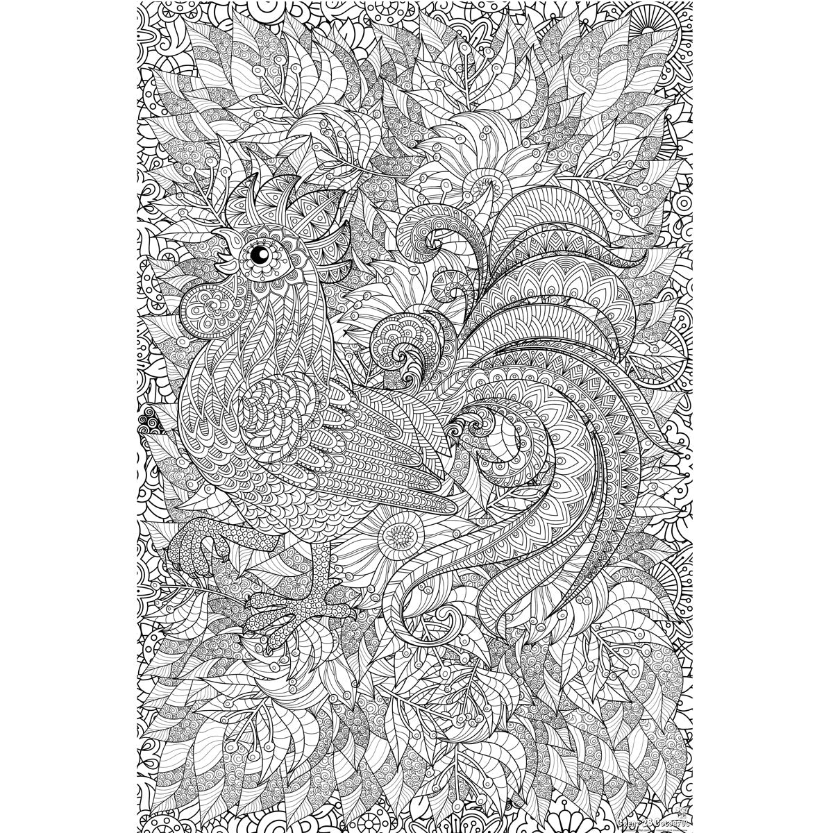 Great2bColorful "Cock-a-Doodle-Do!" Coloring Poster