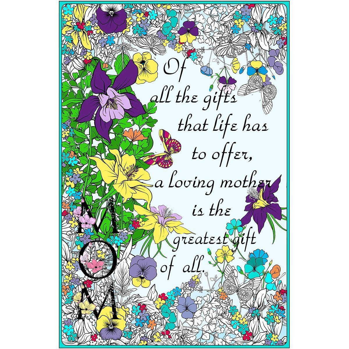 Great2bColorful - "Mother" Coloring Poster