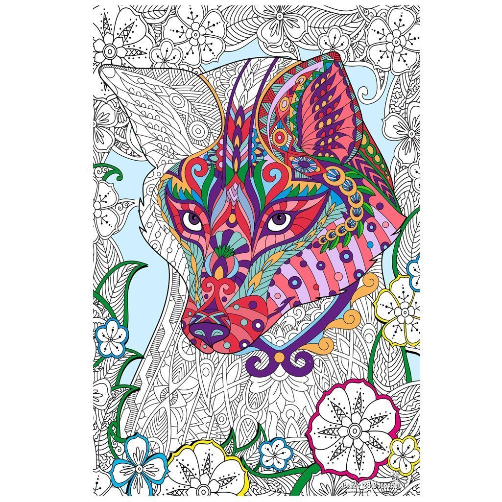 Great2bColorful - Crafty Fox Coloring Poster
