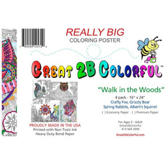 Great2bColorful - Walk In The Woods Coloring Posters, 4-Pack