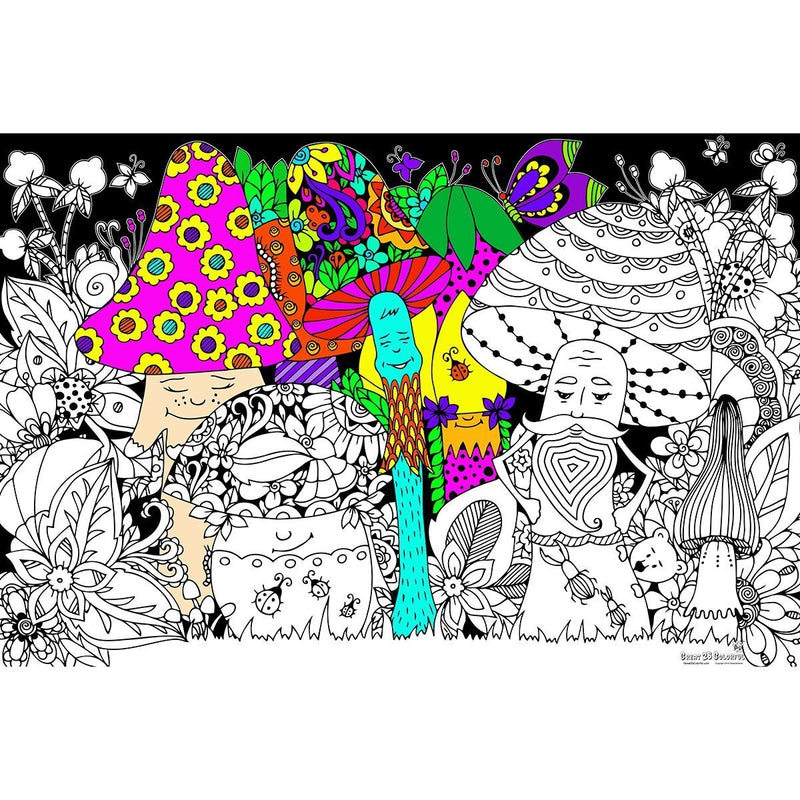 Great2bColorful - Merry Mushrooms Coloring Poster