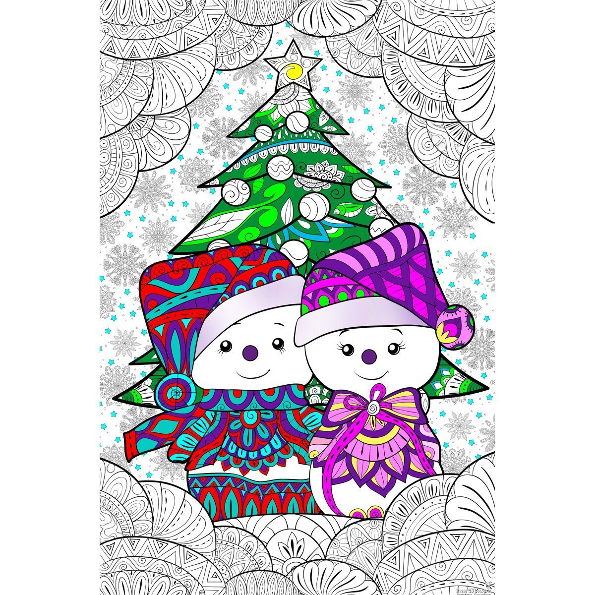Great2bColorful Coloring Posters - 24" x 16" Happy Holidays 4-Pack