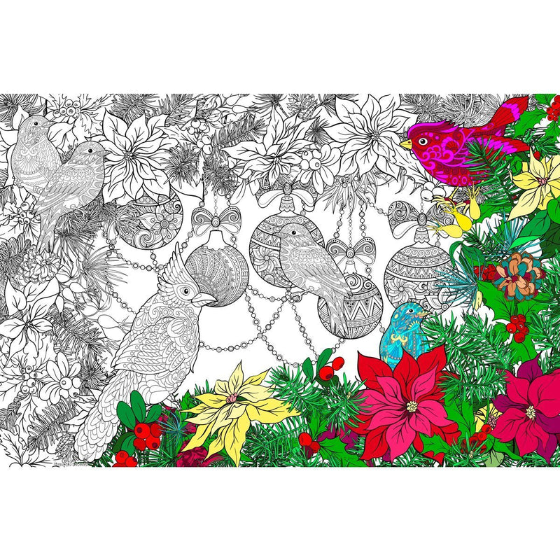 Great2bColorful - Winter Birds Coloring Poster
