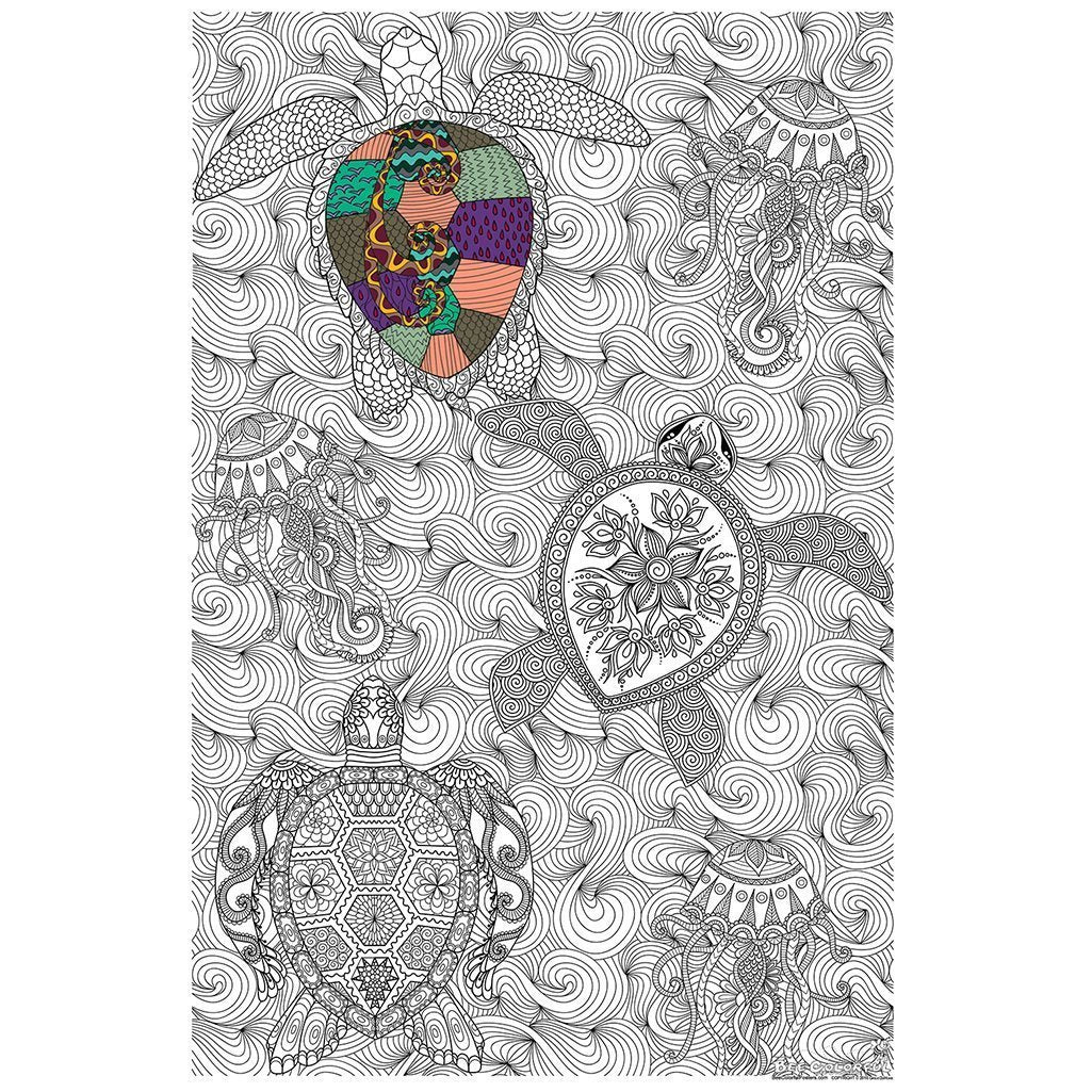 Great2bColorful- Sea Turtles Coloring Poster