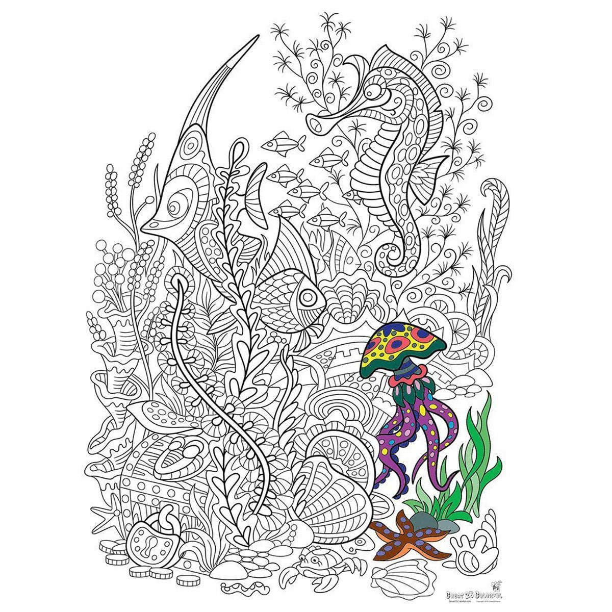 Great2bColorful Coloring Posters - Under The Sea