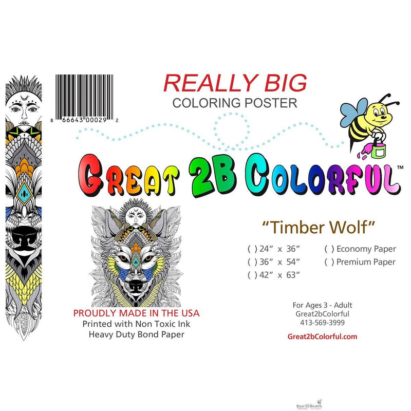 Great2bColorful - Timber Wolf Coloring Poster