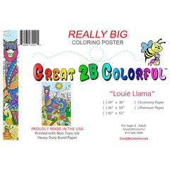Great2bColorful - Louie Llama Coloring Poster